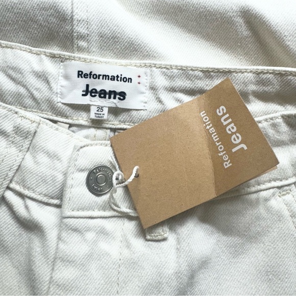 NWT Reformation Myles Maxi Skirt Denim Jean Cream Fior Di Latte 25 - Picture 7 of 13